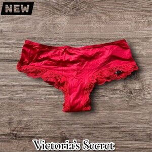 New NWT Victoria’s Secret Cheeky Panty – Red Lace Trim (Size S/P)